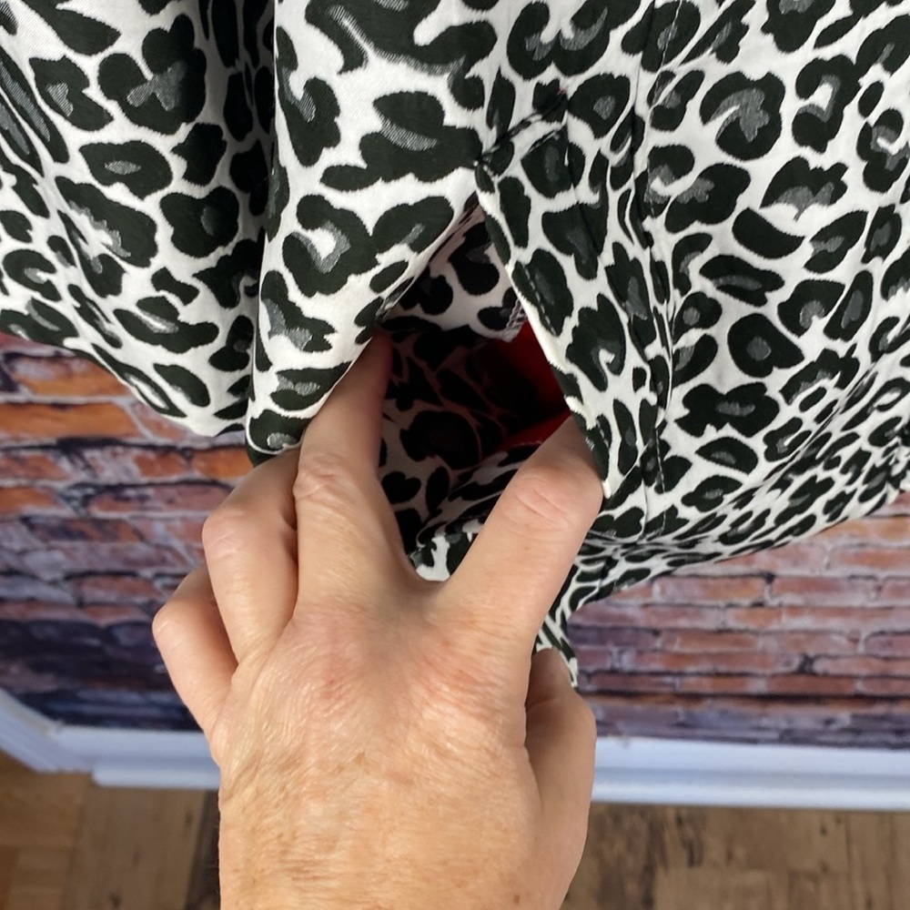 Erin London Black and White Leopard Oversized Jacket Sz L - Picture 8 of 14